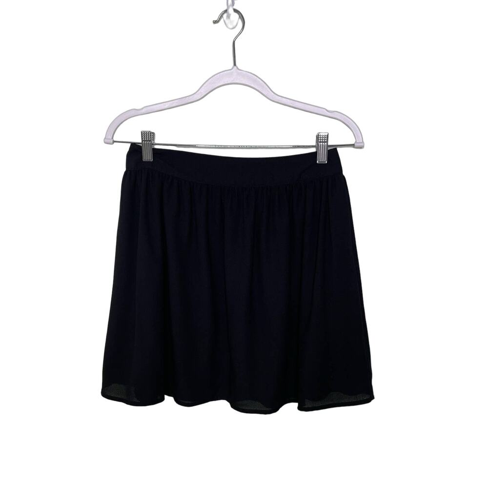 Final Touch Circle‎ Mini Skirt High Waist Zip Back Summer Flowy Black Lined M